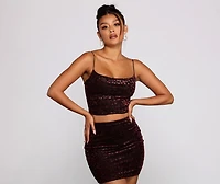 Heart Of Glam Cowl Neck Crop Top