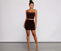 Heart Of Glam Cowl Neck Crop Top
