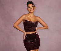 Heart Of Glam Cowl Neck Crop Top