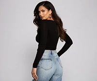 Basic Lace-Up Crop Top