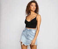 Sultry And Stunning Cowl Neck Crop Top