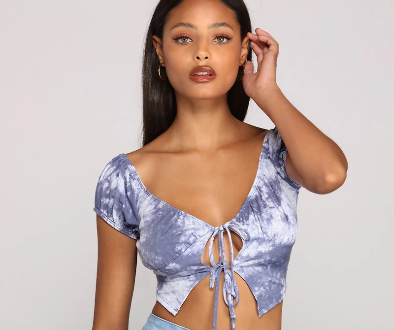 Trendy And Carefree Tie-Dye Crop Top