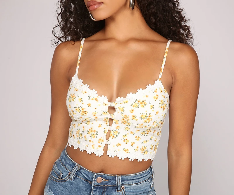 Such A Darling Floral Crop Top