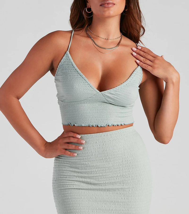 Stylish And Smocked Crop Top