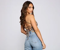 Snake Print Vixen Lace-Up Bodysuit