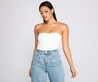 Level Up Crepe Bustier Bodysuit