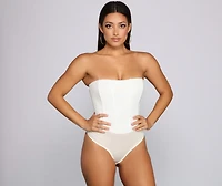 Level Up Crepe Bustier Bodysuit