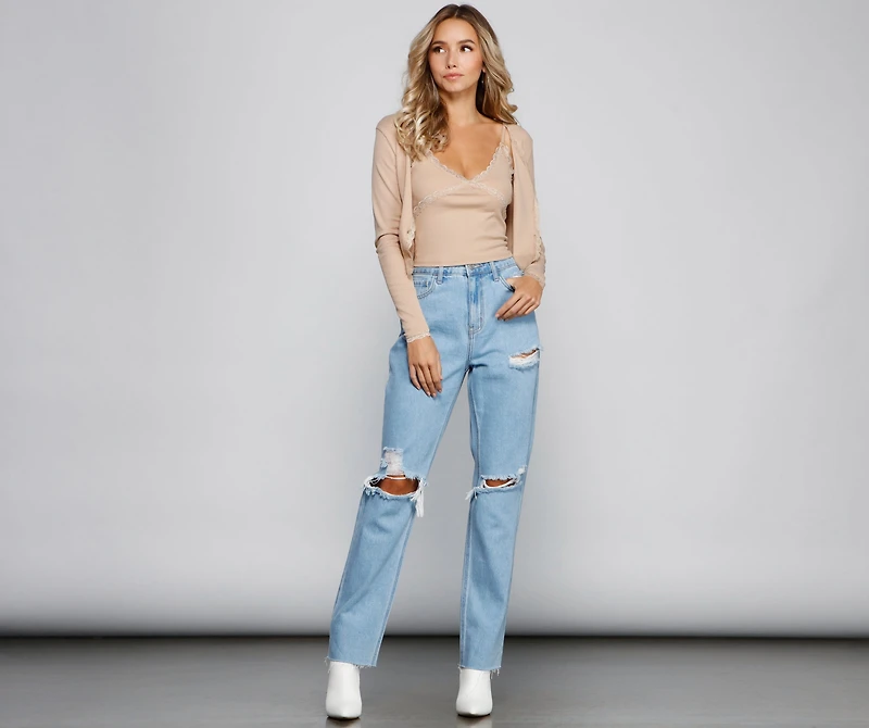 Chic Lace Detail Cropped Tank