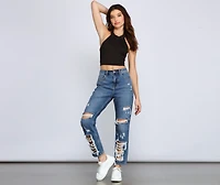 Trendy Collared Halter Crop Top