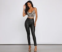 Sultry And Stunning Cowl Neck Crop Top
