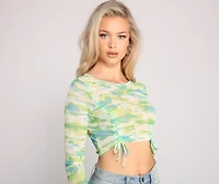 Bold Babe Tie-Dye Mesh Crop Top