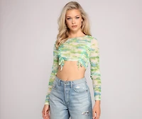 Bold Babe Tie-Dye Mesh Crop Top