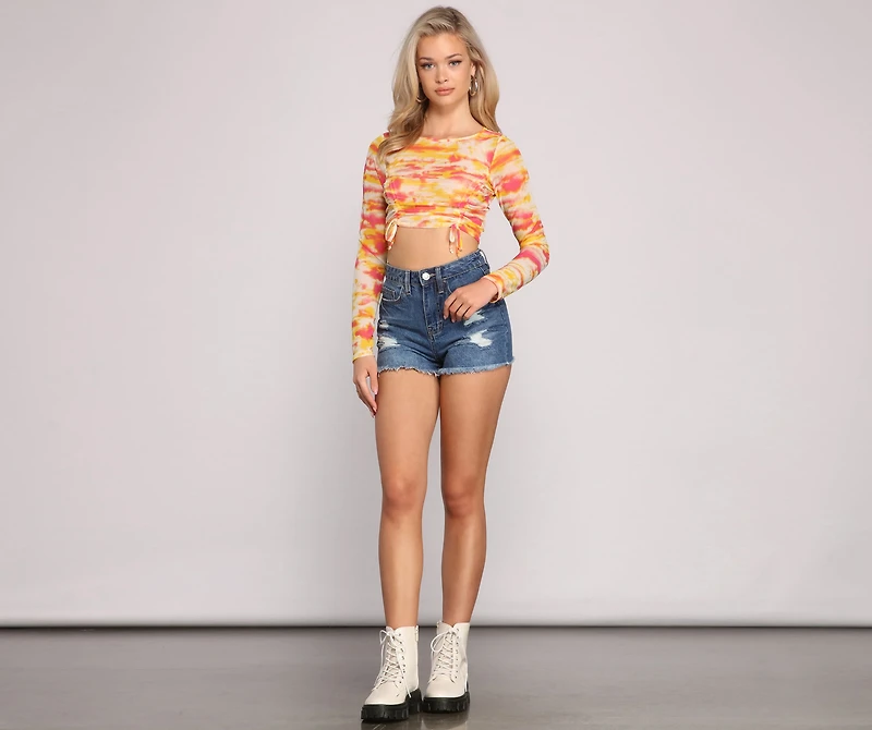 Bold Babe Tie-Dye Mesh Crop Top