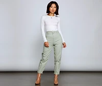 All The Details Ribbed Knit Crop Top