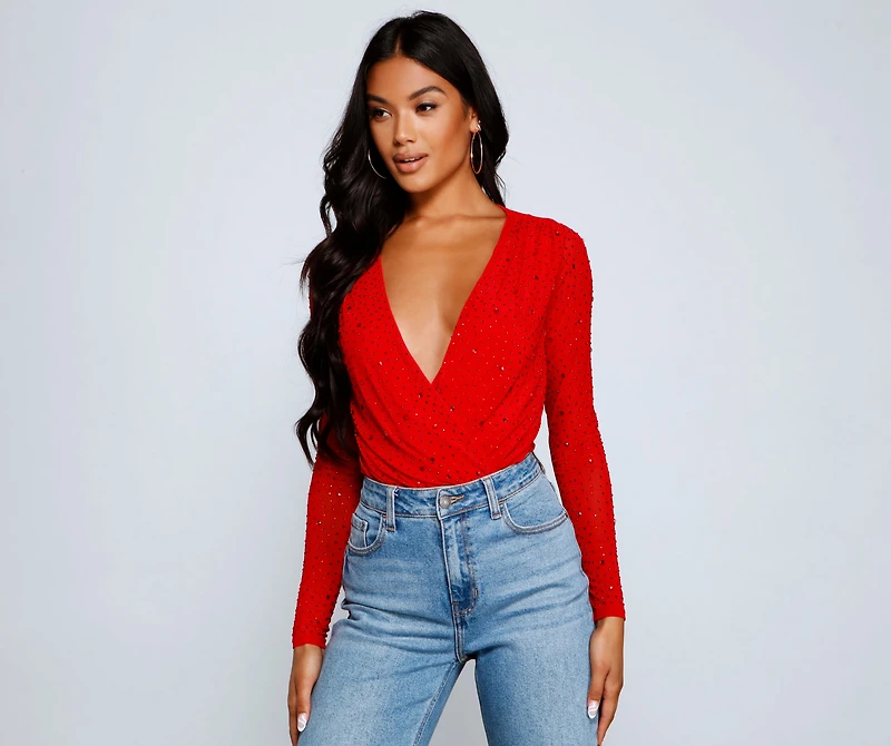 Major Bling Heat Stone Mesh Bodysuit