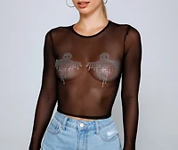 Haunted Hottie Ghost Mesh Top