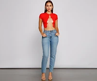 Wrapped Luxe Rhinestone Crop Top