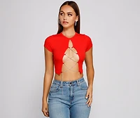 Wrapped Luxe Rhinestone Crop Top