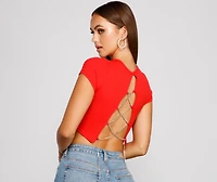 Wrapped Luxe Rhinestone Crop Top
