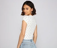 Drawn To You Ruched Floral Crop Top
