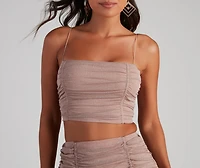 Party Stunner Glitter Crop Top