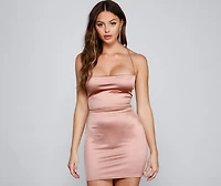 Sleek And Stunning Satin Crop Top