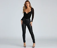 Sparkle Tonight Heat Stone Mesh Bodysuit