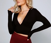 Chic Basic Long Sleeve Crop Top