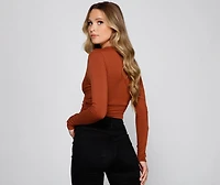 Chic Basic Long Sleeve Crop Top