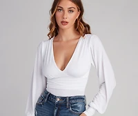 Bring The Drama Puff Sleeve Bodysuit