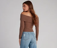Cozy Knit Off-The-Shoulder Top