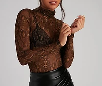 Sexy Slither Mesh Turtleneck Top