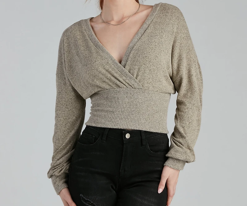 Effortless Perfection Surplice Sweater