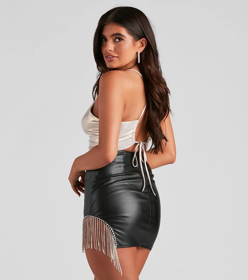 Let Me Shine Cowl Tie-Back Top