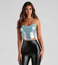 Let Me Shine Cowl Tie-Back Top