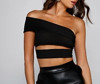 Totally Fab One Shoulder Crop Top