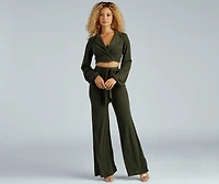 Tied Together Surplice Crop Top