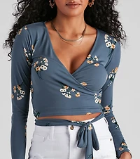 Beauty Bloom Floral Tie Waist Top
