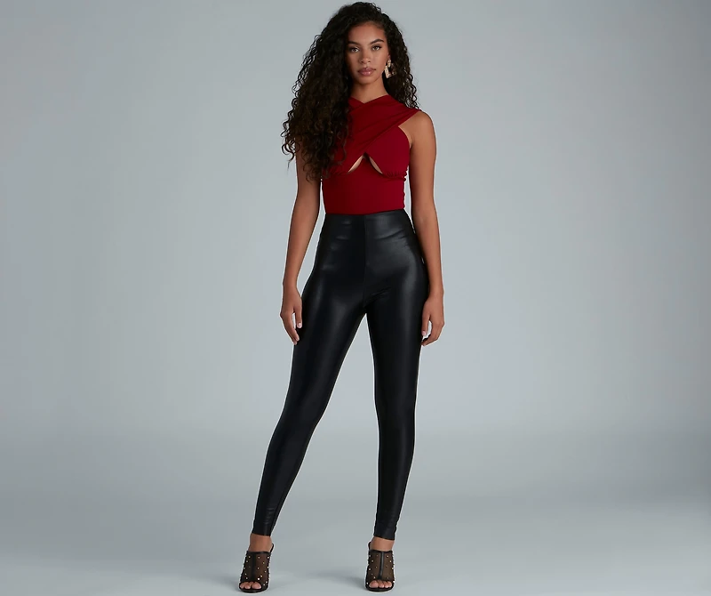 Stop And Stun Underwire Halter Bodysuit