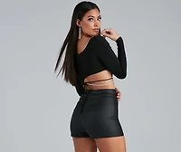 Miss Millionaire Rhinestone Cutout Bodysuit