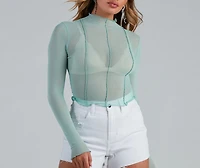 Mesh Moment Seam Crop Top