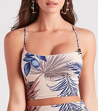 Escape to Paradise Tropical Print Crop Top