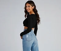 So Effortless Long Sleeve Crop Top