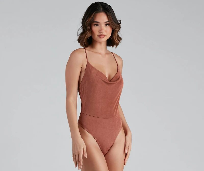 Simple And Sultry Slinky Knit Bodysuit