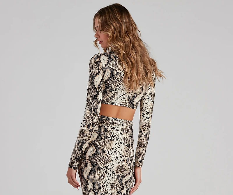 See Ya Later Snake Twist Crop Top