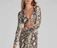 See Ya Later Snake Twist Crop Top