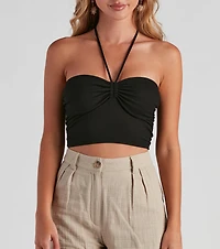 So Trendy Ruched Halter Top