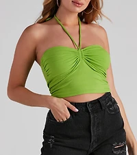 So Trendy Ruched Halter Top