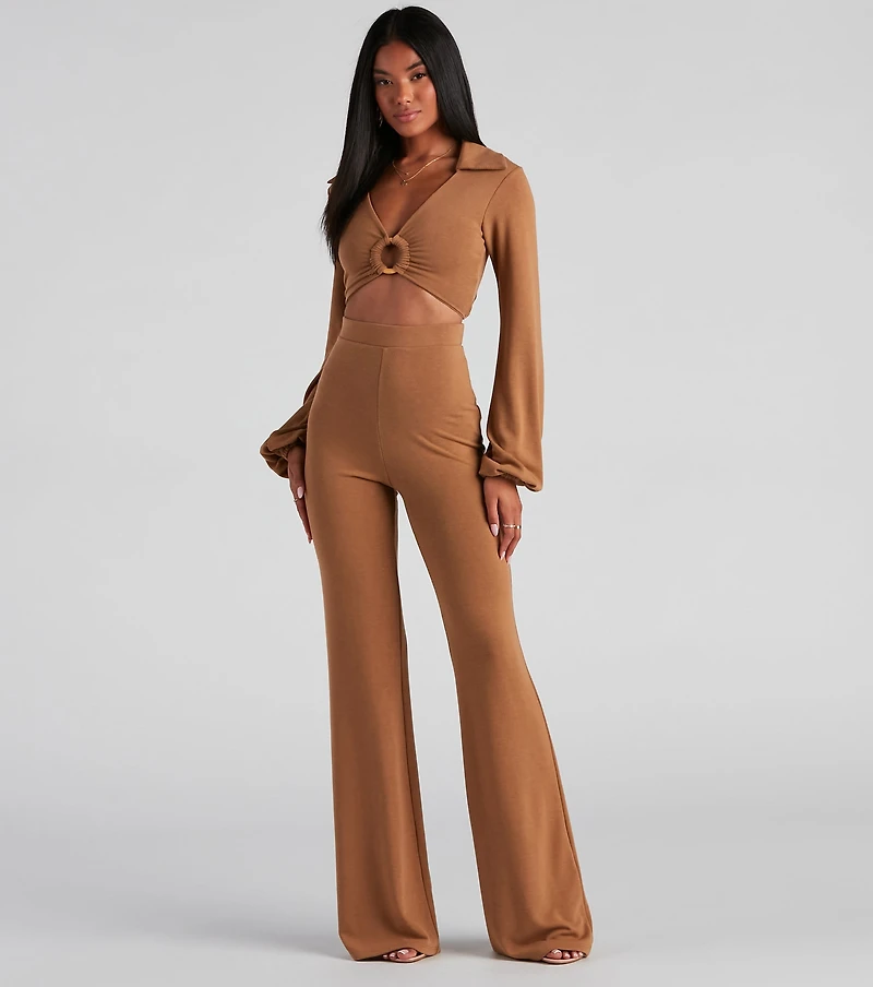 Cabana Long Sleeve O-Ring Crop Top