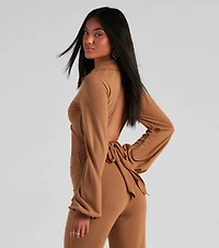 Cabana Long Sleeve O-Ring Crop Top